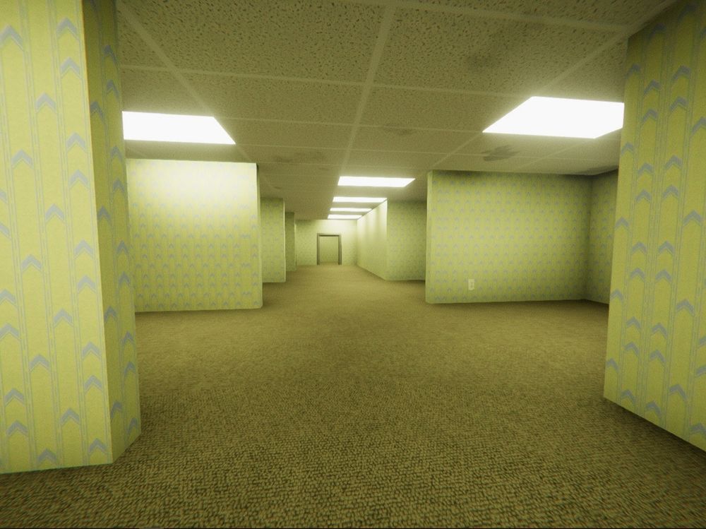 Lampen die geruis maken, geel behang, lelijk tapijt, oneindig