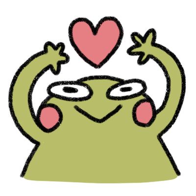 frog with a heart