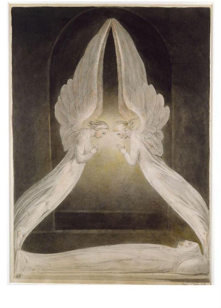 The Angels hovering over the body of Christ in the Sepulchre
Watercolour
ca. 1805 (painted) William Blake 