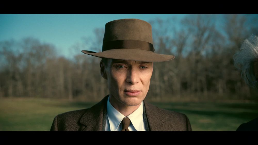 Photo of Cilian Murphy playing Oppenheimer, in a 2023 biographical drama film written, produced, and directed by Christopher Nolan. It follows the life of J. Robert Oppenheimer, the American theoretical physicist who helped develop the first nuclear weapons during World War II.