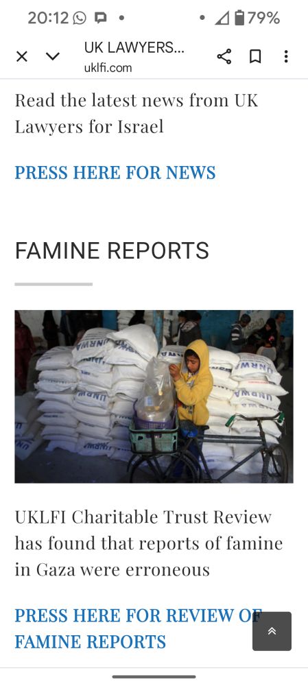 UKLFI: "Reports of famine in Gaza were erroneous"