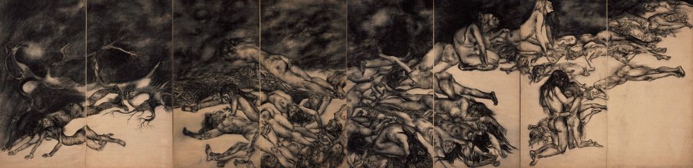 Boys and Girls by Maruki Iri & Maruki Toshi: 1951 Sumi ink, charcoal or conté on paper
180 × 720 cm