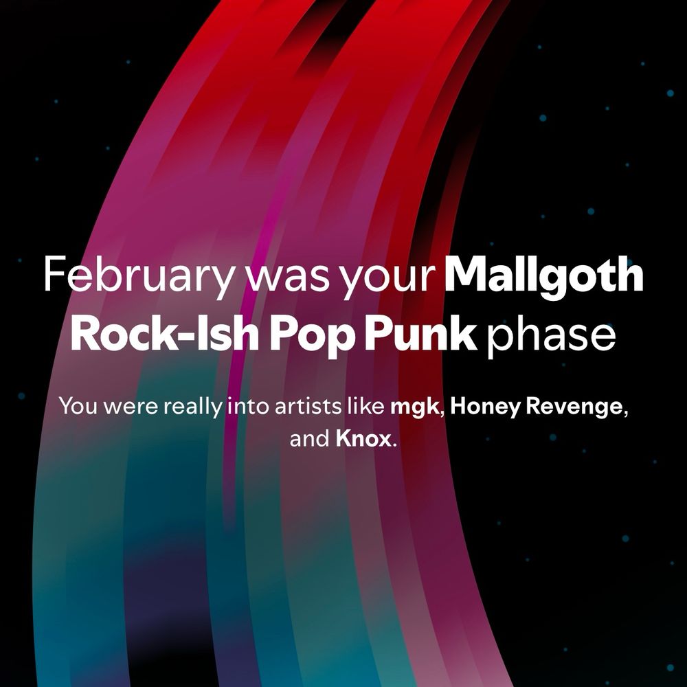 February was your mallgoth rock-ish pop punk phase