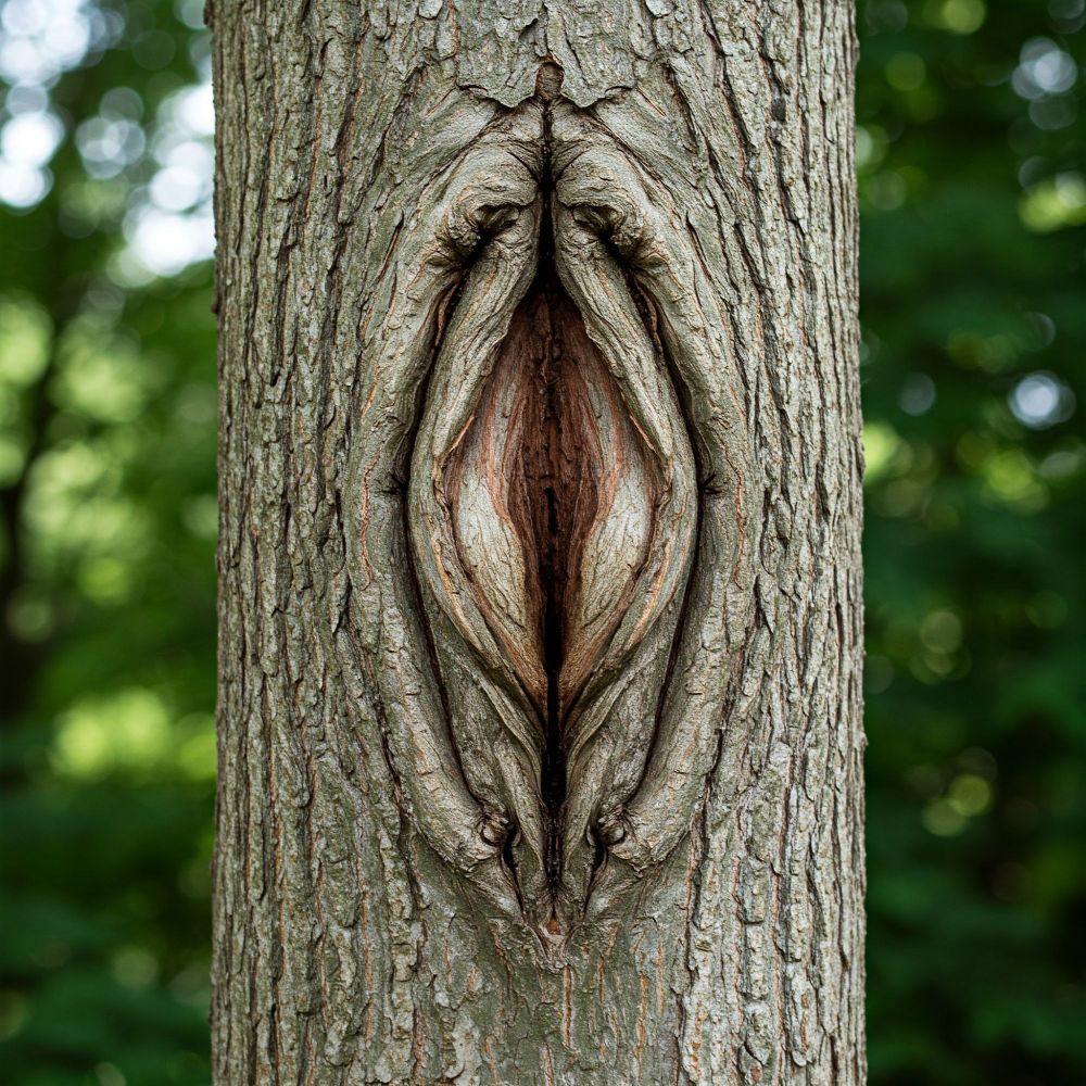 AI generated image of a tree vulva