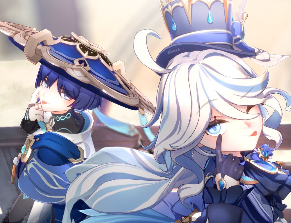 Wanderer and Furina from Genshin Impact Bleh