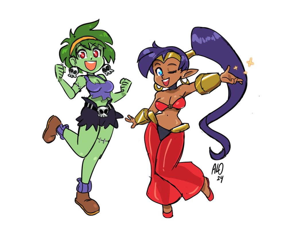 Rottytops and Shantae hanging out