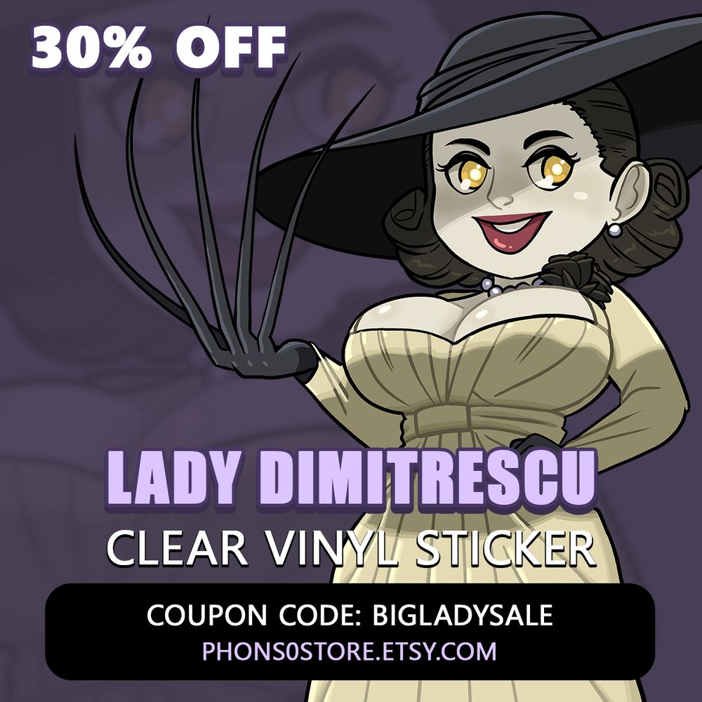 A Lady Dimitrescu from Resident Evil 8 sticker design 