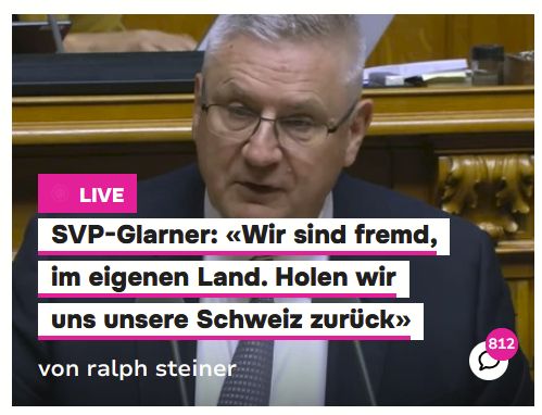Andreas Glarner hat zum unendlichsten Mal einen kompletten Stuss in die Welt hinausposaunt. Und Watson verbreitet diesen noch.