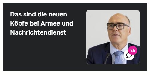 "Das sind die neuen Köpfe bei Armee und Nachrichtendienst" <- Artikelvorschau.