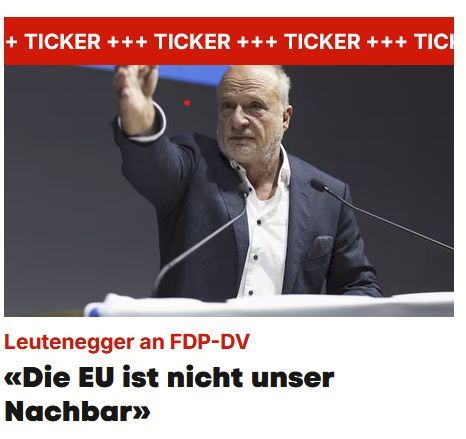'Leutenegger an FDP-DV
"Die EU ist nicht unser Nachbar"'
