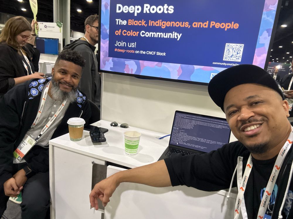 Curtis and I at the Merge forward booth representing deep roots