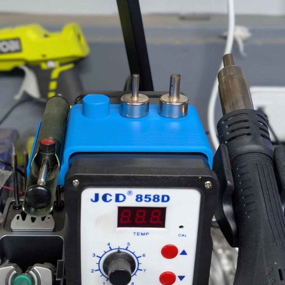 JCD Hot air rework station with custom made 3D printed tip holder