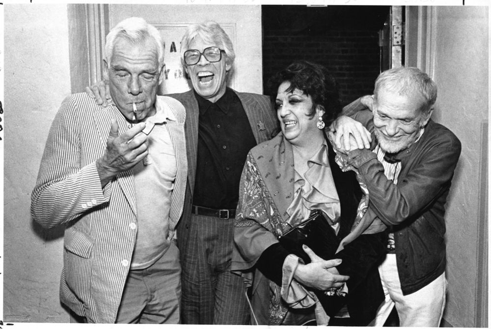 Lee Marvin, James Coburn, Katy Jurado and Sam Peckinpah at the Santa Fe Film Festival 1981. 
Photo: Mario Villafuerte