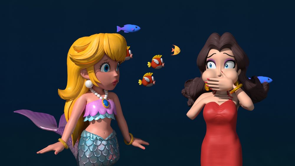 Awwww looks like Pauline is getting low on air right before Peach and show her the full beauty of the ocean :<

