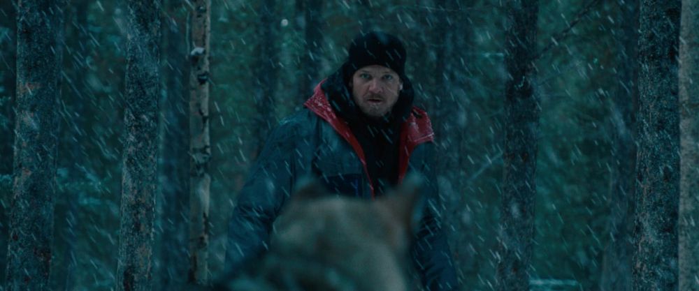 Aaron Cross releases a wolf that he trapped and then shoved his transponder down the wolf's throat so that the next drone will target the wolf.  Aaron says to the "Should have left me alone" and then runs. 
