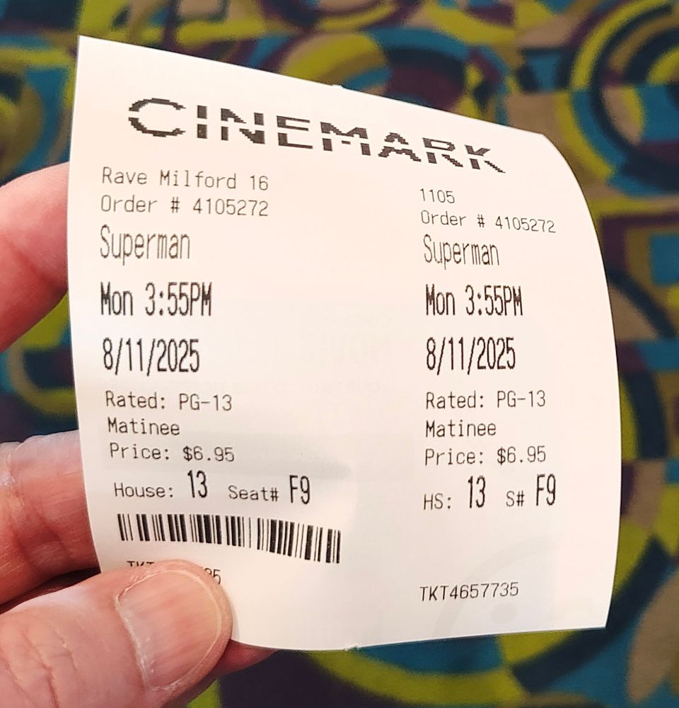 Superman movie ticket