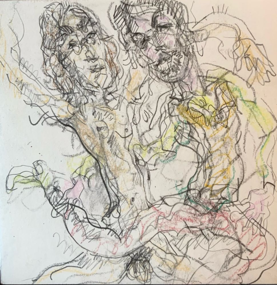 Lennon and McCartney with some happiness issues, silly pencil drawing 