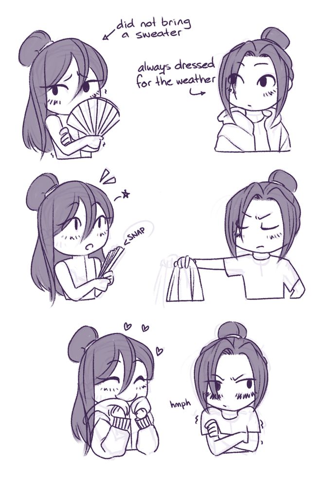 a little comic of nie huaisang and jiang cheng from mo dao zu shi.