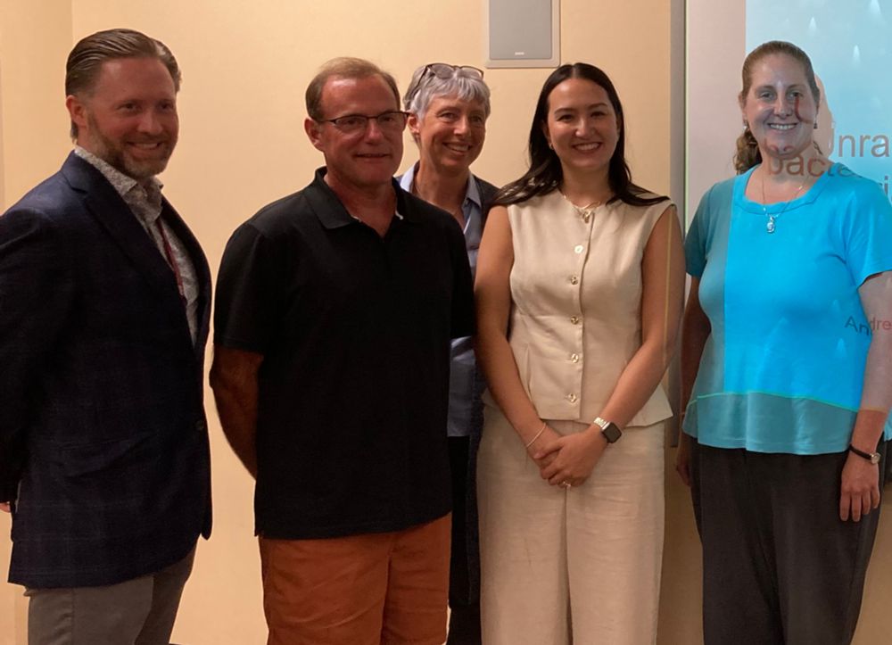 Dr. Monica Warner with her PhD examination committee,(LtoR): Dr. M. Miller, Dr. M. Junop, Dr. L. Burrows, Dr. M. Warner, Dr. S. Andres