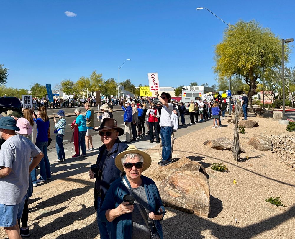 Hands off 2025 crowd protest photo in N. Scottsdale AZ