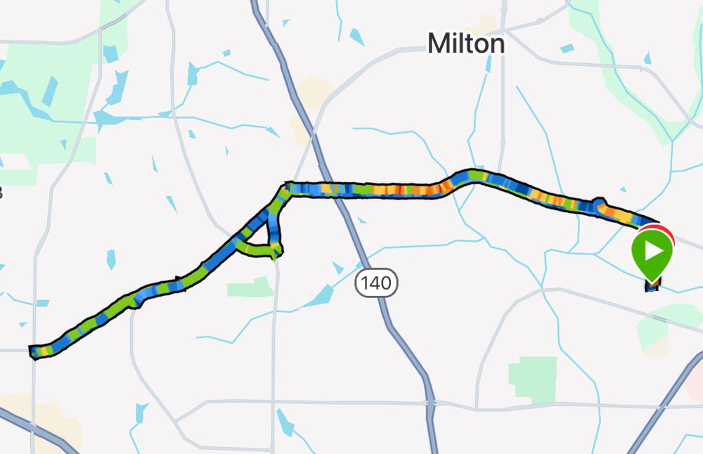 Map of my 8-mile run
