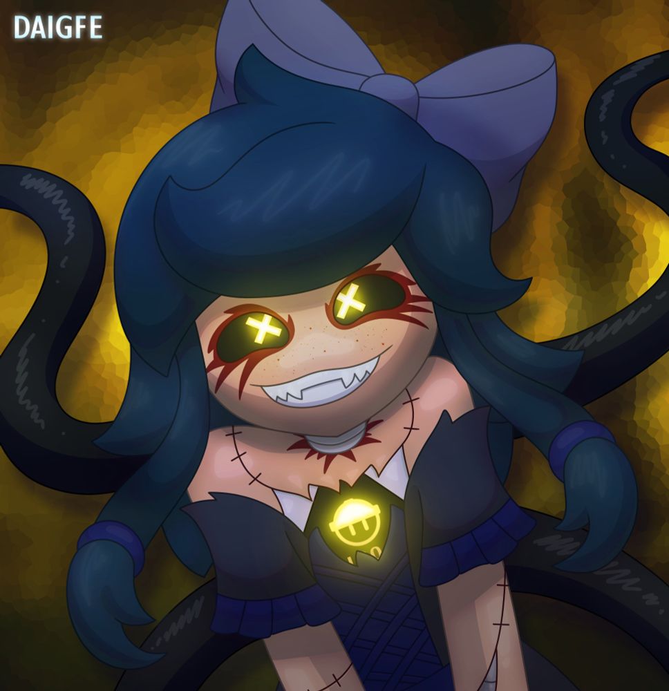 Cynessa from Murder Drones smiling to the camera