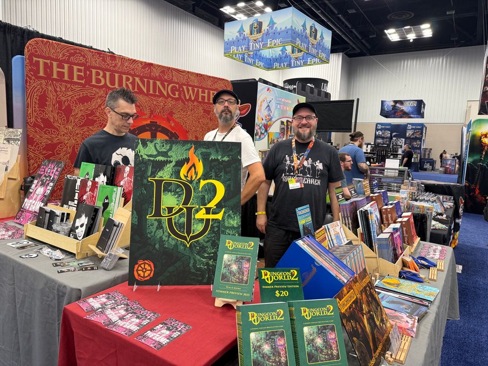 The Burning Wheel Headquarters booth at Gen Con 2025. 