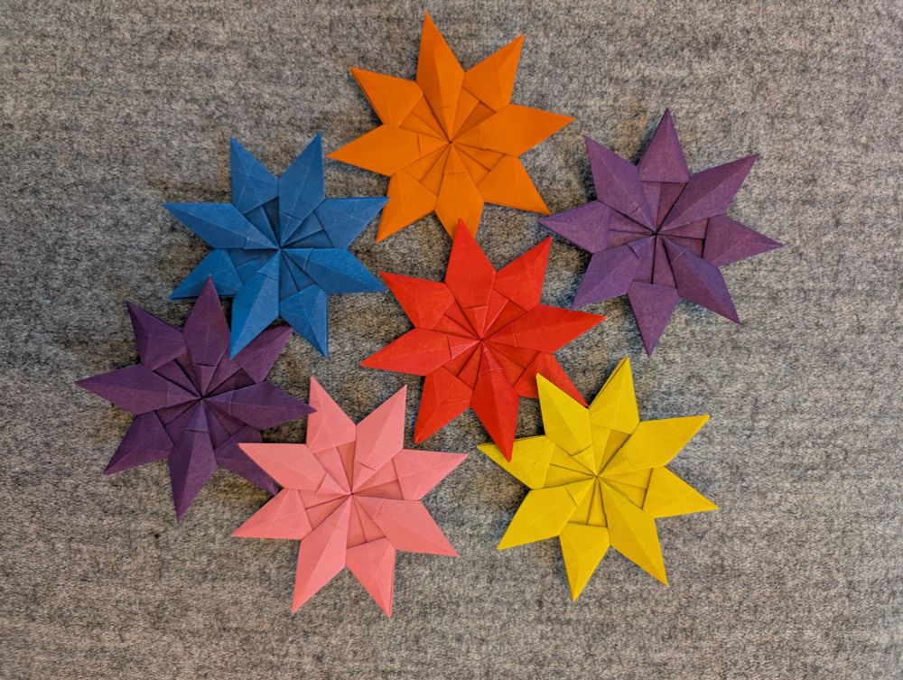 Colorful origami stars