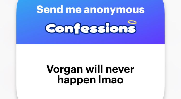 
Vorgan will never happen Imao