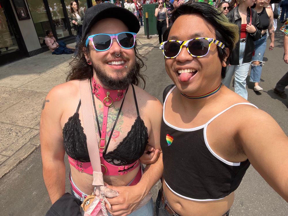 Me and my bf smiling at Philly Pride