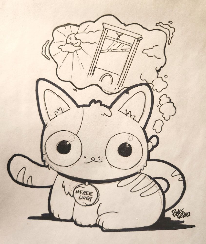 A cartoon cat dreaming of revolution