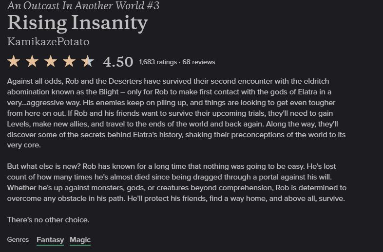 book description for rising insanity