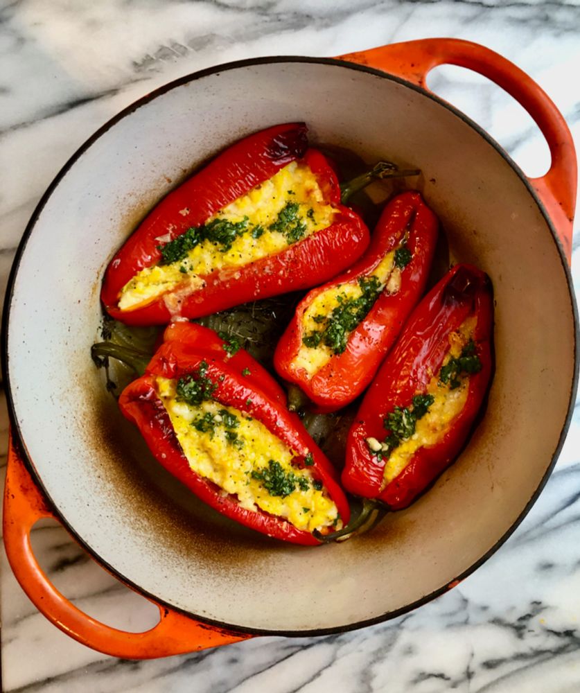 Ottolenghi’s Creamed Corn Stuffed Peppers | The Kitchen Scout