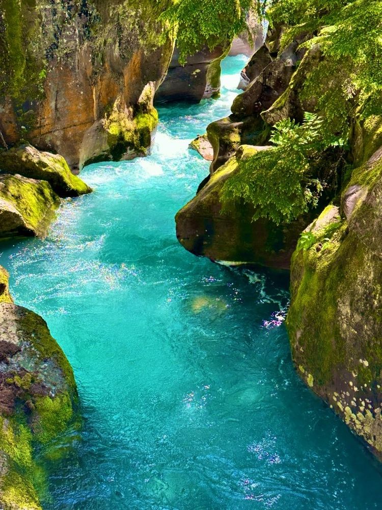 Glacier fed creek with a beautiful turquoise color
