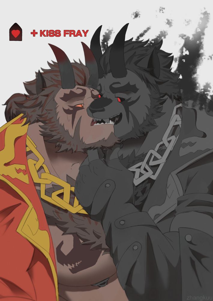CynicDeval's hrothgar kissing his Dark Knight's Living Shadow.