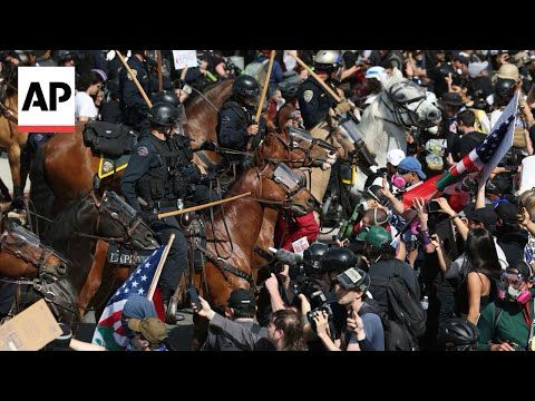 LAPD deploys mounted police and tear gas to disperse 'No Kings' protesters