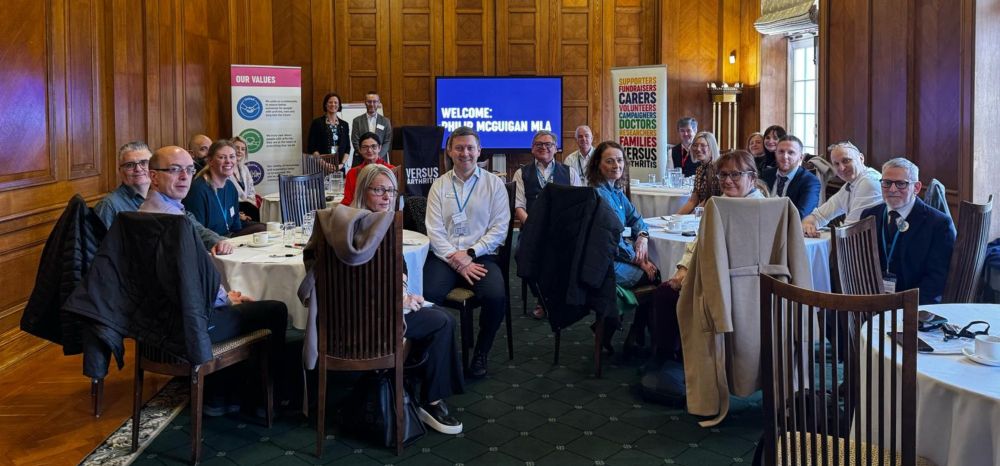 Group of health leaders in NI at NI Versus Arthritis Event at Parliament Buildings Stormont to discuss MSK Healthcare in the region. 