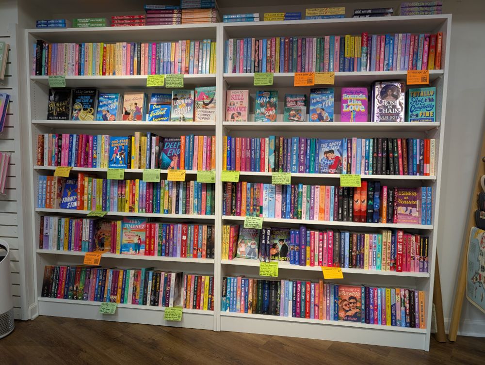 The extensive romance section at East City Bookshop! 