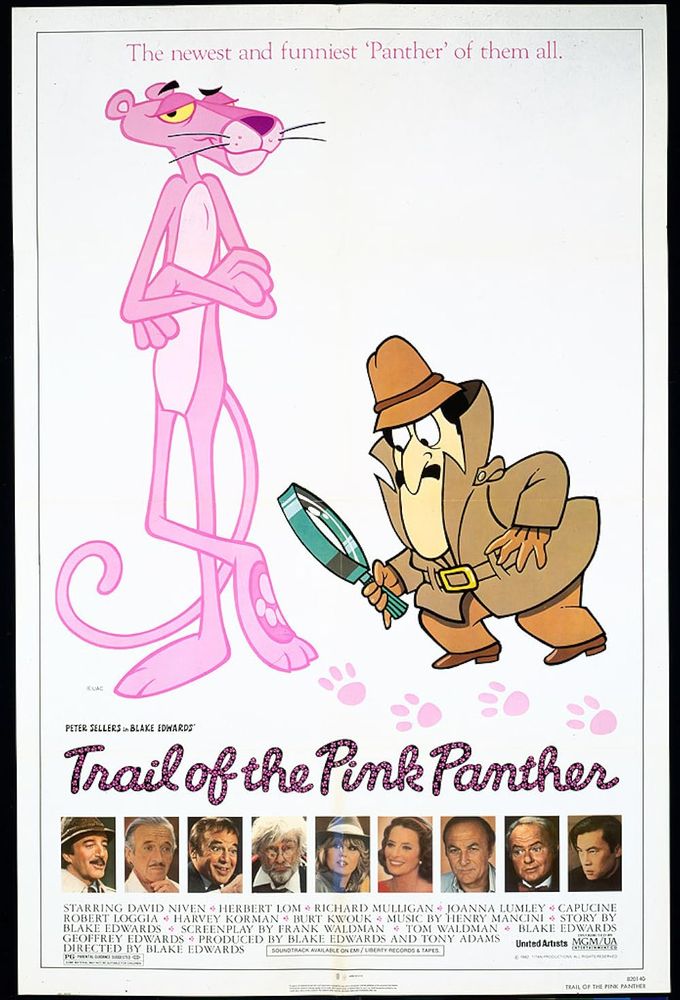 affiche de "trail of the pink panther"

"Sur les traces de la panthère Rose"