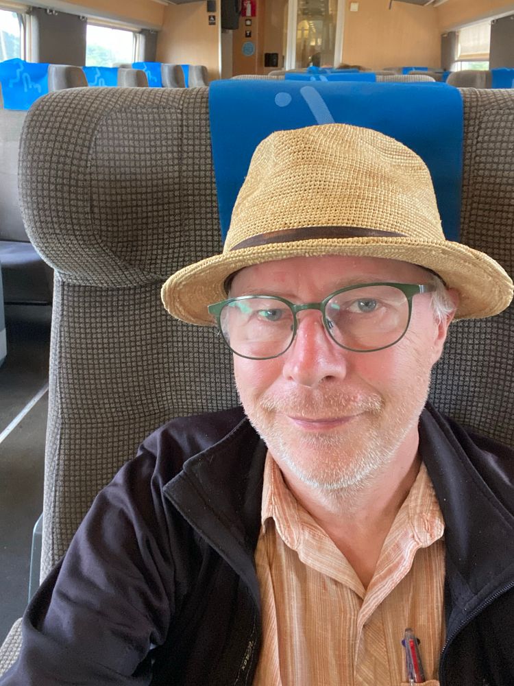 Selfie från tåget. Hatt från Stetson
