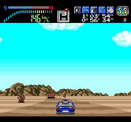 Typical gameplay, on one of the dirt stages