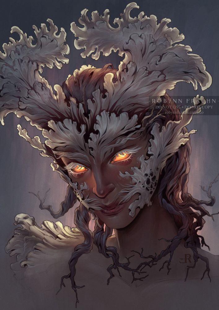 Portrait of a lichen dryad.