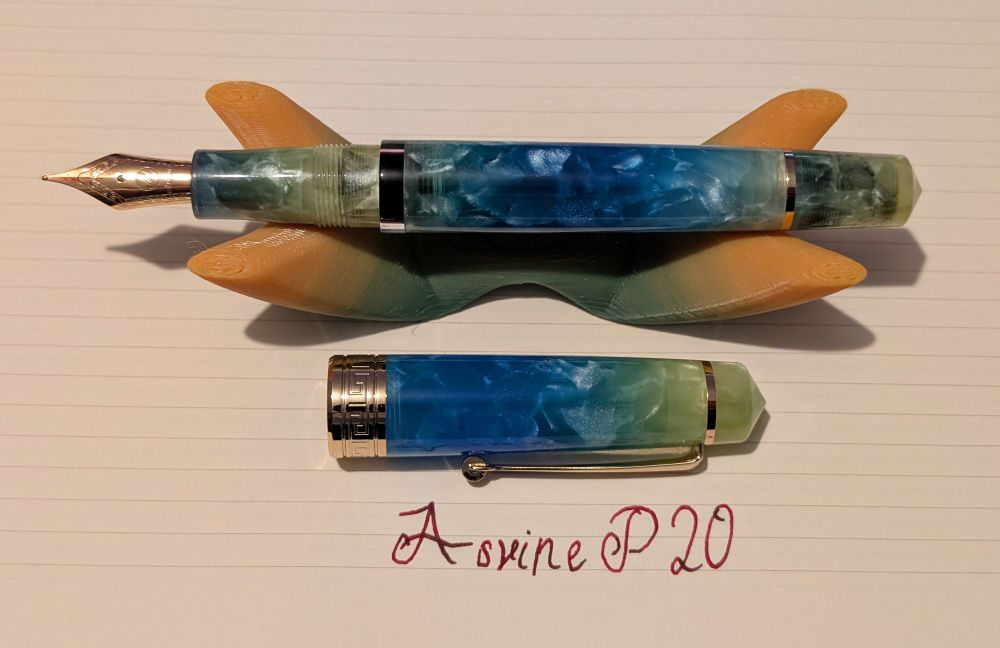 Asvine P20 fountain pen, with golden medium nib.