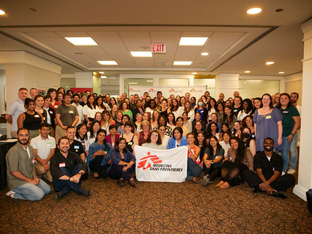Group photos of the Canadian HQ staff of Doctors Without Borders.