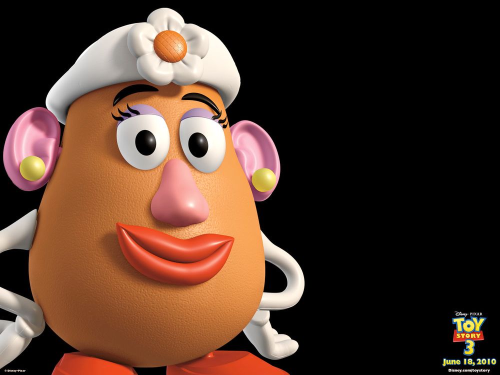 Mrs Potato Head, from Toy Story.