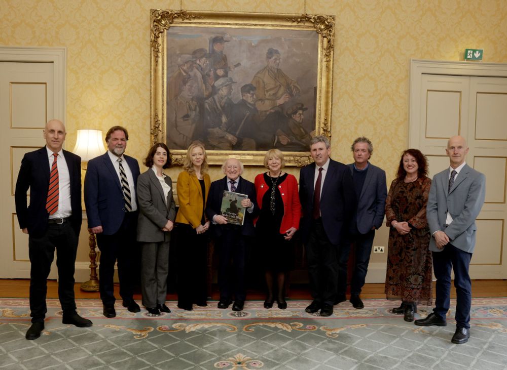 President Higgins with representatives of Cork University and the editors of 'Atlas of the Irish Civil War: New Perspectives'