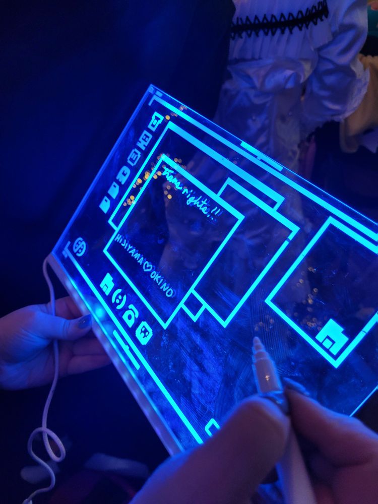 Awesome projection that my friends Trickssi and Fractali brought with them to the Atlus photoshoot!