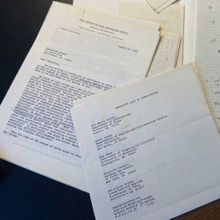 This image shows a typewritten letter to Christina Crosy and a typewritten "Tentative List of Contributors." 