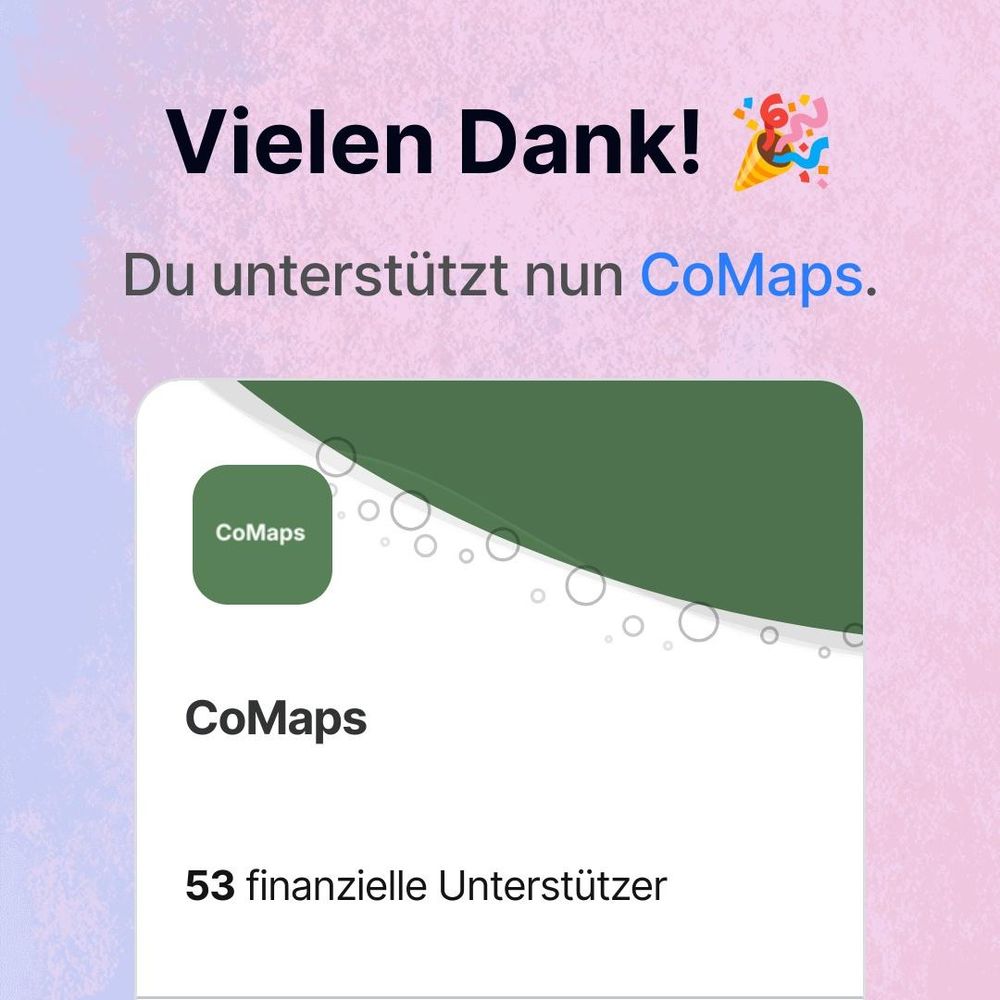 Screenshot der Spende an comaps.app