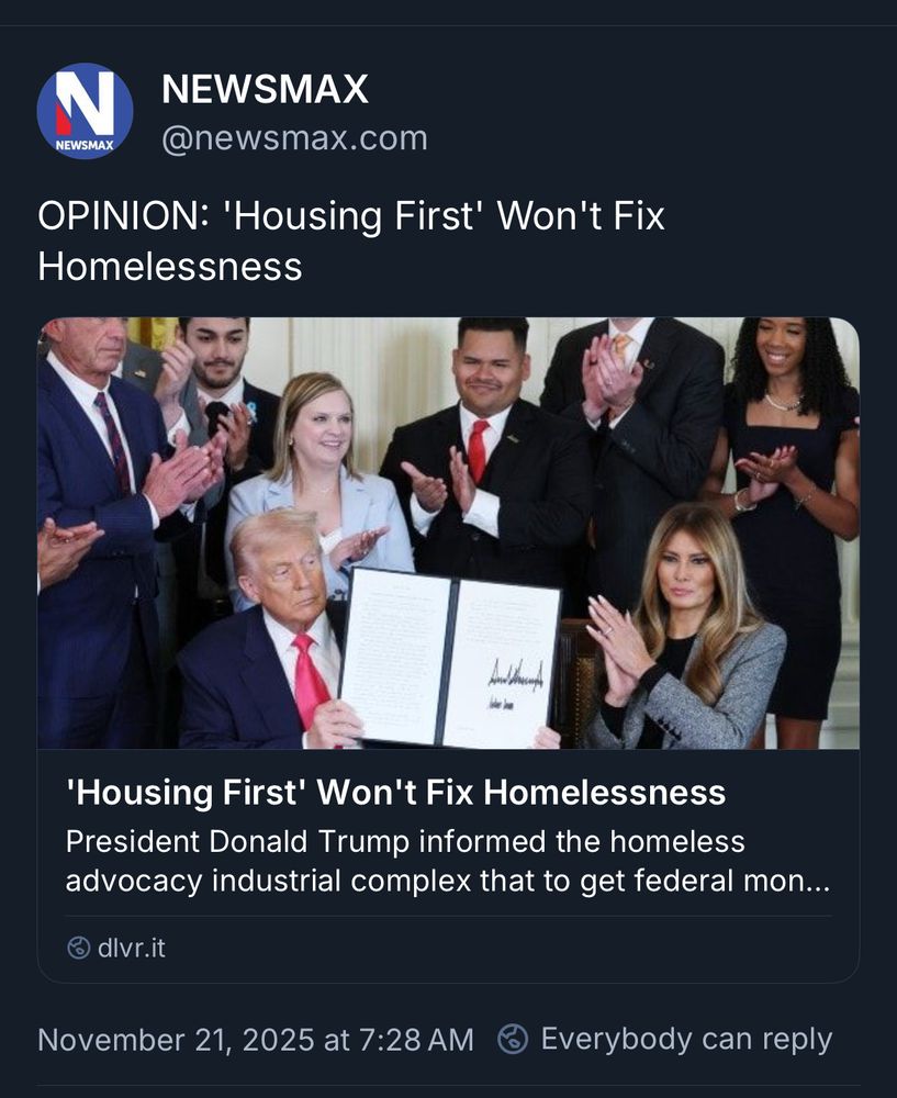 Newsmax headline reads “opinion: ‘housing first’ won’t fix homelessness”